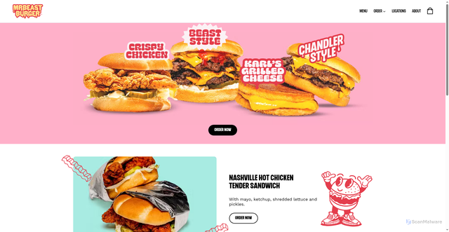 Security scan screenshot of https://www.mrbeastburger.com/