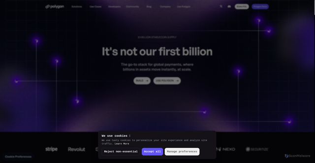Security scan screenshot of https://polygon.technology/