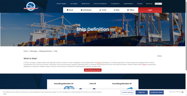 Security scan screenshot of https://www.shipco.com/web-apps/shipping-glossary/ship