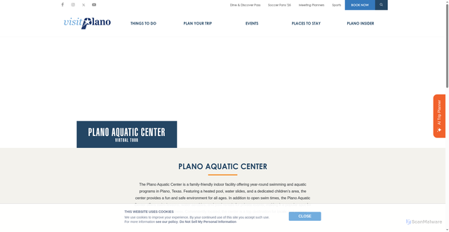 Security scan screenshot of https://www.visitplano.com/attractions/plano-aquatic-center/