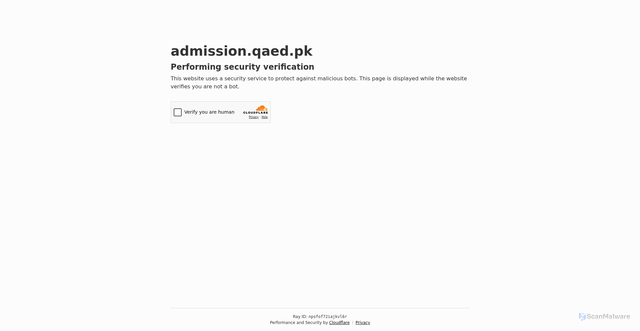 Security scan screenshot of https://admission.qaed.pk