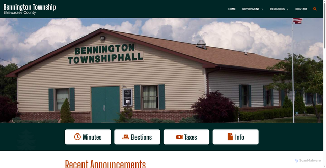 Security scan screenshot of https://benningtontownshipmi.gov/