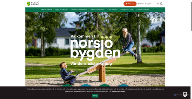 Security scan screenshot of http://www.norsjo.se