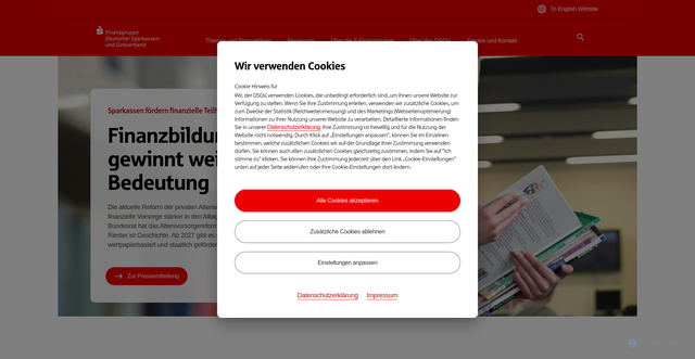 Security scan screenshot of http://www.dsgv.de