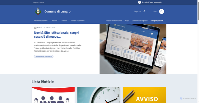 Security scan screenshot of https://comune.lungro.cs.it/
