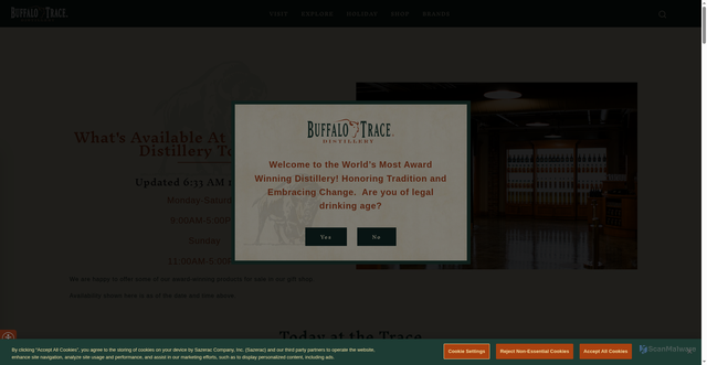 Security scan screenshot of https://www.buffalotracedistillery.com/product-availability?srsltid=AfmBOoqmxfbrVullnP28EKJ_h8u8yBduTkv5_iOGcZ78mLCqE4OceEER