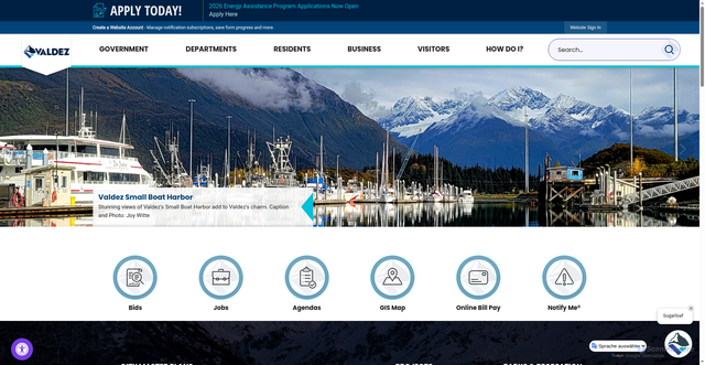 Security scan screenshot of https://www.valdezak.gov/