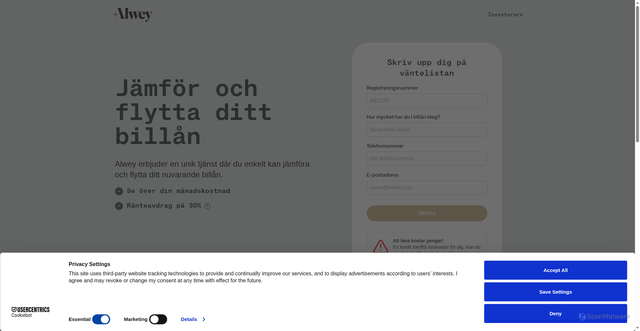 Security scan screenshot of https://alwey.se