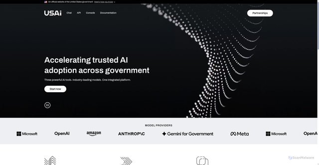 Security scan screenshot of https://www.usai.gov/