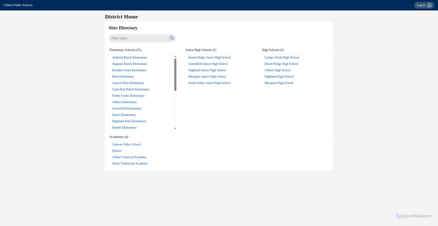 Security scan screenshot of https://gilbertpublicschools.follettdestiny.com