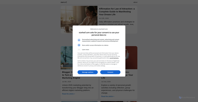 Security scan screenshot of https://starleaf.com