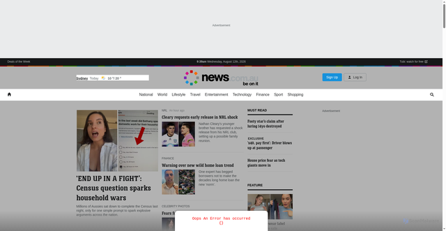 Security scan screenshot of https://www.news.com.au