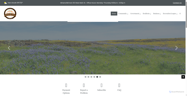 Security scan screenshot of https://minersvilleut.gov/