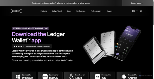 Security scan screenshot of https://ledgerai-com-dp0leasmm73l.edgeone.dev/