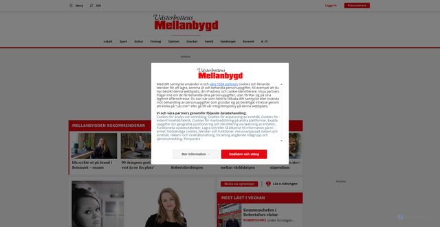 Security scan screenshot of https://mellanbygden.nu