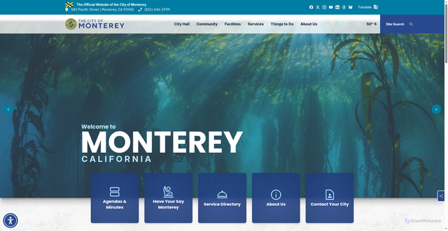Security scan screenshot of https://monterey.gov/
