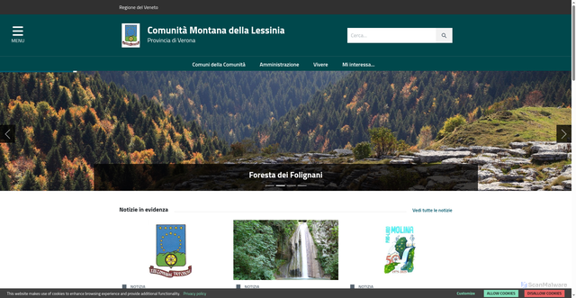 Security scan screenshot of https://www.lessinia.verona.it/home