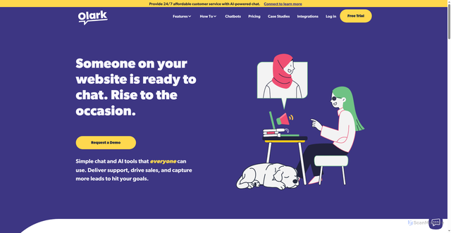 Security scan screenshot of https://olark.com