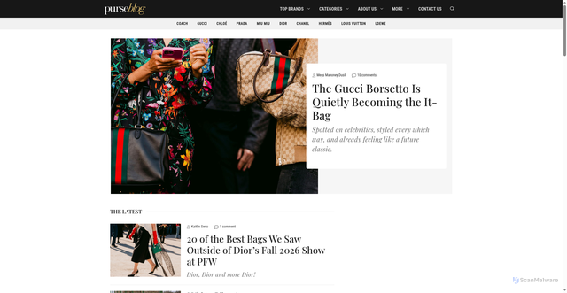 Security scan screenshot of https://purseblog.com