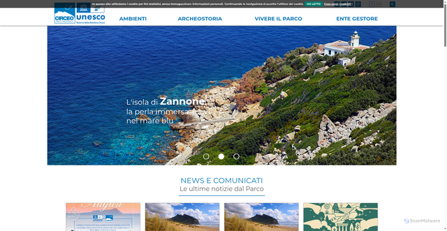 Security scan screenshot of https://www.parcocirceo.it/