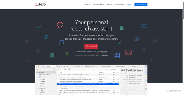 Security scan screenshot of https://zotero.org