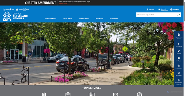 Security scan screenshot of https://clevelandheights.gov/