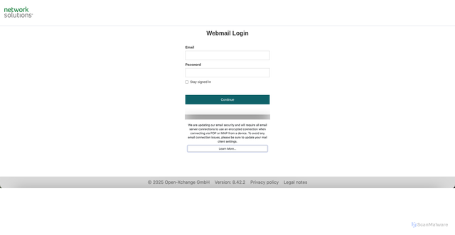 Security scan screenshot of https://network-solution.webflow.io/