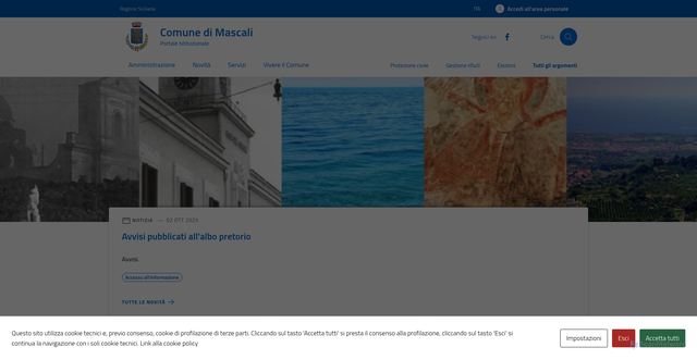Security scan screenshot of https://comune.mascali.ct.it/