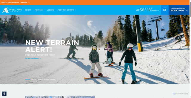 Security scan screenshot of https://angelfireresort.com