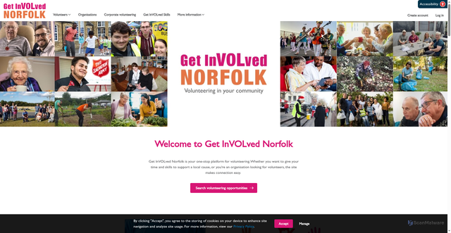 Security scan screenshot of https://getinvolvednorfolk.org.uk