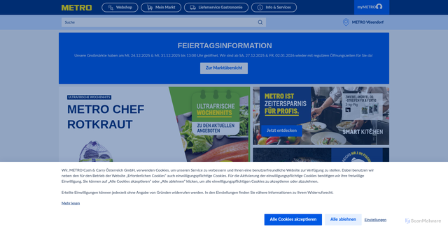 Security scan screenshot of https://metro.at