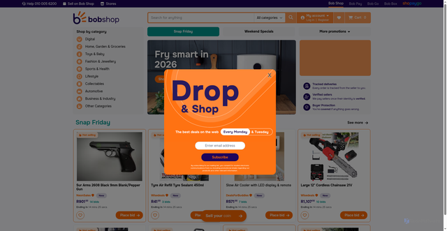 Security scan screenshot of https://bobshop.co.za
