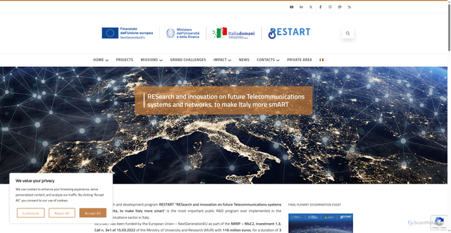 Security scan screenshot of https://fondazione-restart.it/