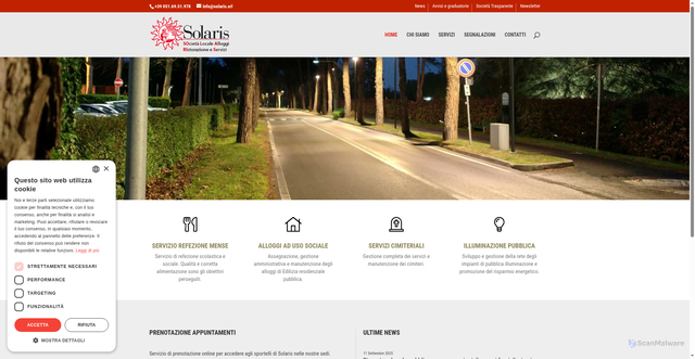 Security scan screenshot of https://www.solaris.srl/
