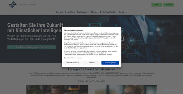 Security scan screenshot of https://www.forum-verlag.com