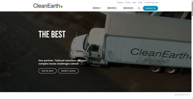 Security scan screenshot of https://cleanearthinc.com