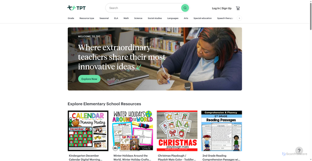 Security scan screenshot of https://www.teacherspayteachers.com/