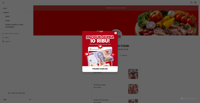Security scan screenshot of https://sherlindofood.com/