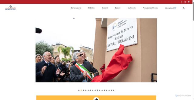Security scan screenshot of https://www.conservatoriotoscanini.it/