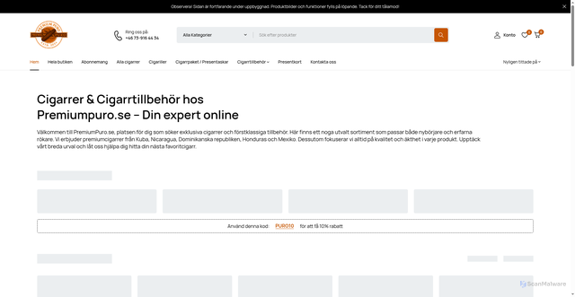 Security scan screenshot of https://premiumpuro.se