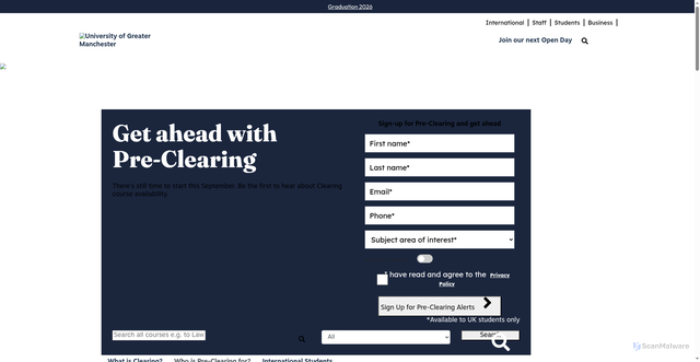 Security scan screenshot of http://www.bolton.ac.uk