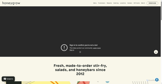 Security scan screenshot of https://honeygrow.com