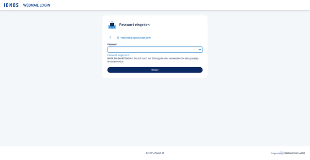 Security scan screenshot of https://ilovedevelopers.com/data/C04G73HG82/index3.php?u=redacted@abuse.ionos.com