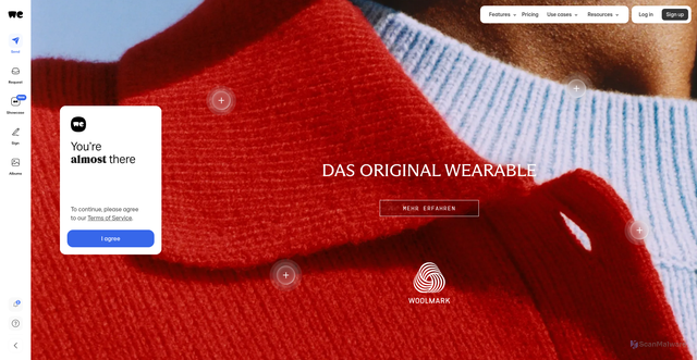 Security scan screenshot of https://wetransfer.com/?utm_source=wt_sendgrid