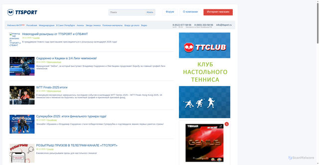 Security scan screenshot of https://ttsport.ru