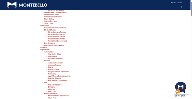 Security scan screenshot of https://www.montebelloca.gov/