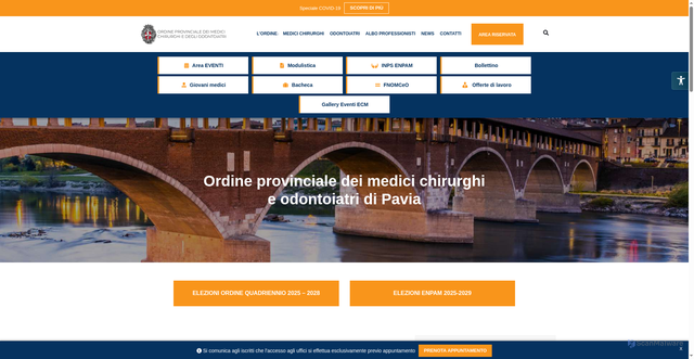 Security scan screenshot of https://ordinemedicipavia.it/