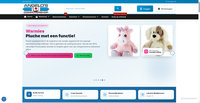 Security scan screenshot of https://angelocomputers.nl
