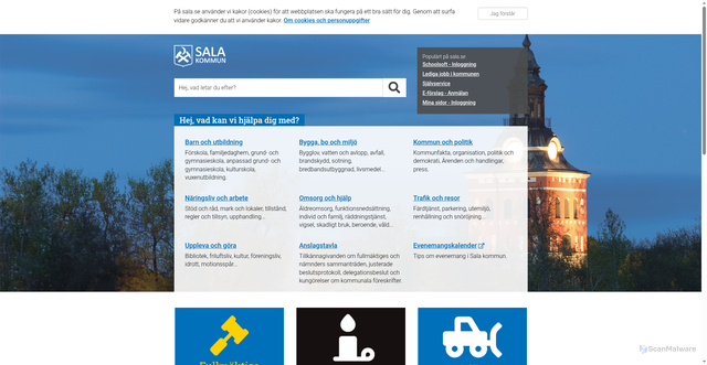 Security scan screenshot of https://www.sala.se/