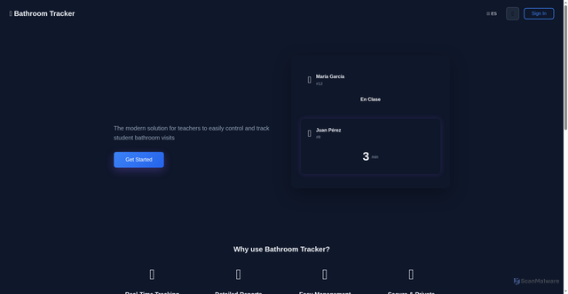 Security scan screenshot of https://bathroomtrackers.org/